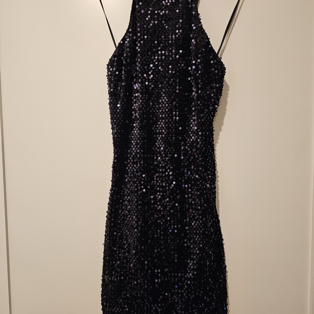 Express Black Sequin Mini Dress